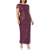 Adrianna Papell Women's Beaded Short Sleeve Gown