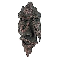 Design Toscano DB33001 The Spirit of Nottingham Greenman Indoor/Outdoor Fantasy Wall Sculpture, 8 Inches Wide, 3 Inches Deep, 15 Inches High, Wood Tone Finish