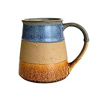Glazed Set Of 1 Ceramic Handmade Coffee Mug Pottery Mug 12 Oz Tricolour