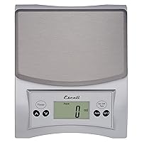 Escali Aqua A115S Scale for Liquids, Measures Specific Garvity, Removable Stainless Steel Platform, Built in Timer, Digital LCD Display, 11lb Capacity, Silver Grey