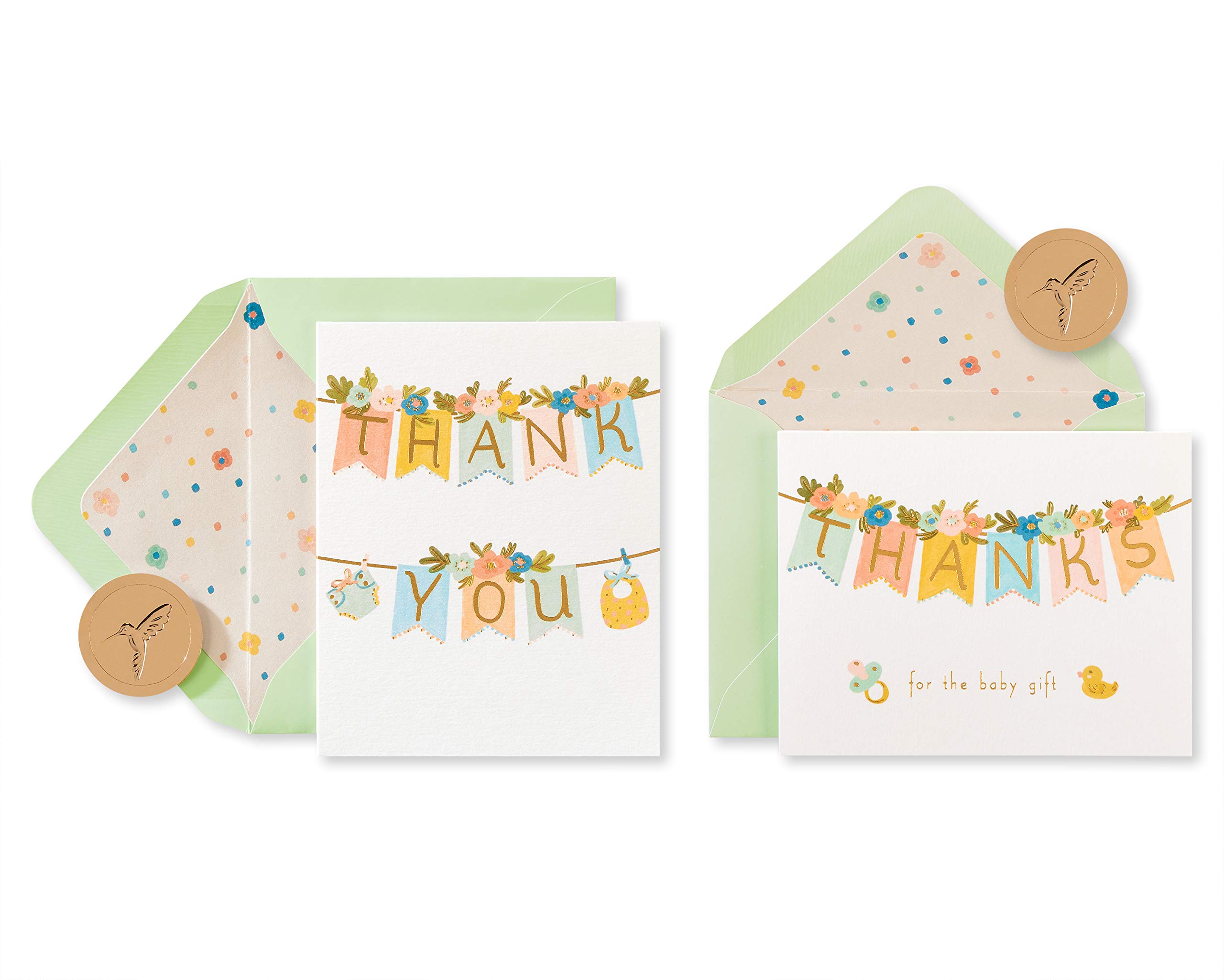 Papyrus Baby Thank You Cards with Envelopes, Floral (20-Count)