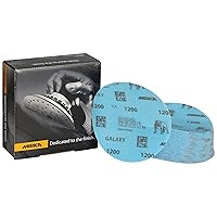 Mirka GalaxySandpaper 5 inch (125mm) - Grit 1200, 50 Discs/Pack - Hook & Loop - Premium Abrasive for Epoxy Resin, Wood, Metal - Non-Clogging, Self-Sharpening Technology - Ideal for Power Sanders