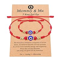 7 Knot Evil Eye Mommy and Me Bracelet Adjustable String for Mother Boys Girls Family