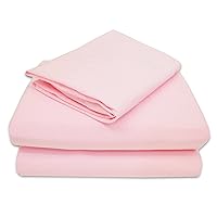 American Baby Company 100% Natural Cotton Jersey Knit Toddler Sheet Set, Pink, Soft Breathable, for Girls
