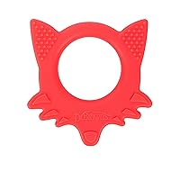 Dr. Brown's Flexees Friends Orange Fox, Soft 100% Silicone Baby Teether, BPA Free, 3m+