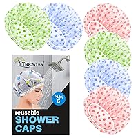 Shower Cap Set of 6 for Women, Reusable Waterproof Elastic Eva Free-Size Bathroom Shower Caps - For Homes, Spas, Salons, Hair Treatment, Beauty Parlors (Multicolored and Multi-design)