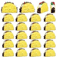 24 Pcs Mini Taco Pinatas for Cinco De Mayo Mexican Pinata Little Fiesta Pinatas Bulk Taco Pinata Mexican Pinata Party Favors for Mexican Carnivals Taco Tuesday Event, 5.9 x 3.9 x 1.6 Inches