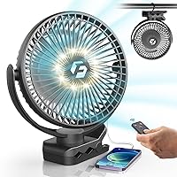 8-inch Clip on Fan - 12000mAh Portable Fan Battery Rechargeable with 3 Speeds and Strong Airflow, USB Fan Small Desk Fan Personal Quiet Fan for Office Stroller Bedroom and Camping.