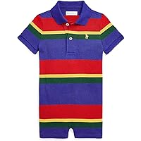 POLO RALPH LAUREN Baby Boys Striped Cotton Mesh Polo Shortall