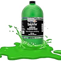 Pouring Masters Neon Green with Envy Acrylic Ready to Pour Pouring Paint - Premium 64-Ounce Pre-Mixed Water-Based - for Canvas, Wood, Paper, Crafts, Tile, Rocks and More