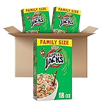 Kellogg's Apple Jacks Cold Breakfast Cereal, 8 Vitamins and Minerals, Kids Snacks, Family Size, Original (3 Boxes)