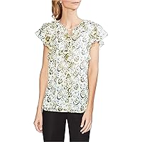 Vince Camuto Womens Flutter Sleeve Pullover Blouse