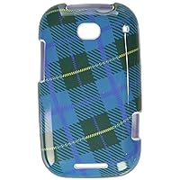 Mybat Protector Cover for Motorola MB520 - Retail Packaging - Blue Plaid Weave