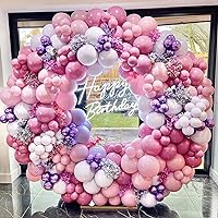 Pinbra Double Stuffed Pink Balloon Garland Different Sizes 18In 12In 5In Pastel Balloon Arch Kit For Baby Shower Gender Reveal Birthday Party Decorations