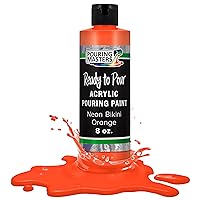 Pouring Masters Neon Bikini Orange Acrylic Ready to Pour Pouring Paint – Premium 8-Ounce Pre-Mixed Water-Based - for Canvas, Wood, Paper, Crafts, Tile, Rocks and More