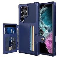 for Samsung Galaxy S23 Ultra Case with Card Holder, Compatible with Magnetic Car Mount, Heavy Duty Shockproof Rugged Soft TPU Back Leather Flip Wallet Cover Galaxy S23 Ultra 5G 6.8