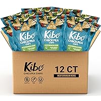 Kibo Chickpea Chips - Gluten Free and Plant-Based, Non-GMO, Kosher + Vegan. Mediterranean Herbs, 1 oz. 12 pack