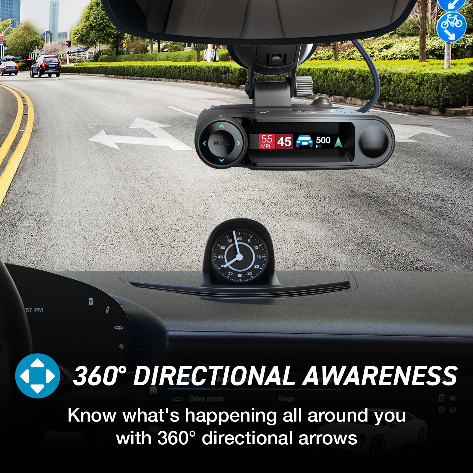 Escort MAXcam 360c Laser Radar Detector and Dash Camera - Great Range, 360° Protection, Shared Alerts, Incident Reports, Emergency MayDay, Driver Smarter App, Dual-Band Wi-Fi, 16GB SD Card Included