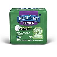 FitRight Stretch Ultra Adult Briefs, Incontinence Diapers with Tabs, Heavy Absorbency, Large/XL/2XL, 51 to 70
