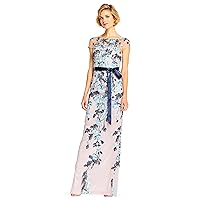 Adrianna Papell Women's Cascading Floral Colmn Gwn