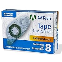 AdTech 05674 Permanent Crafter's Tape Refills, Pack of 8, Clear