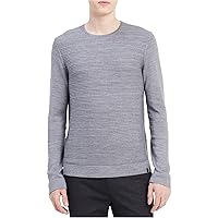 Calvin Klein Mens Textured Stripe Pullover Sweater, Grey, X-Large