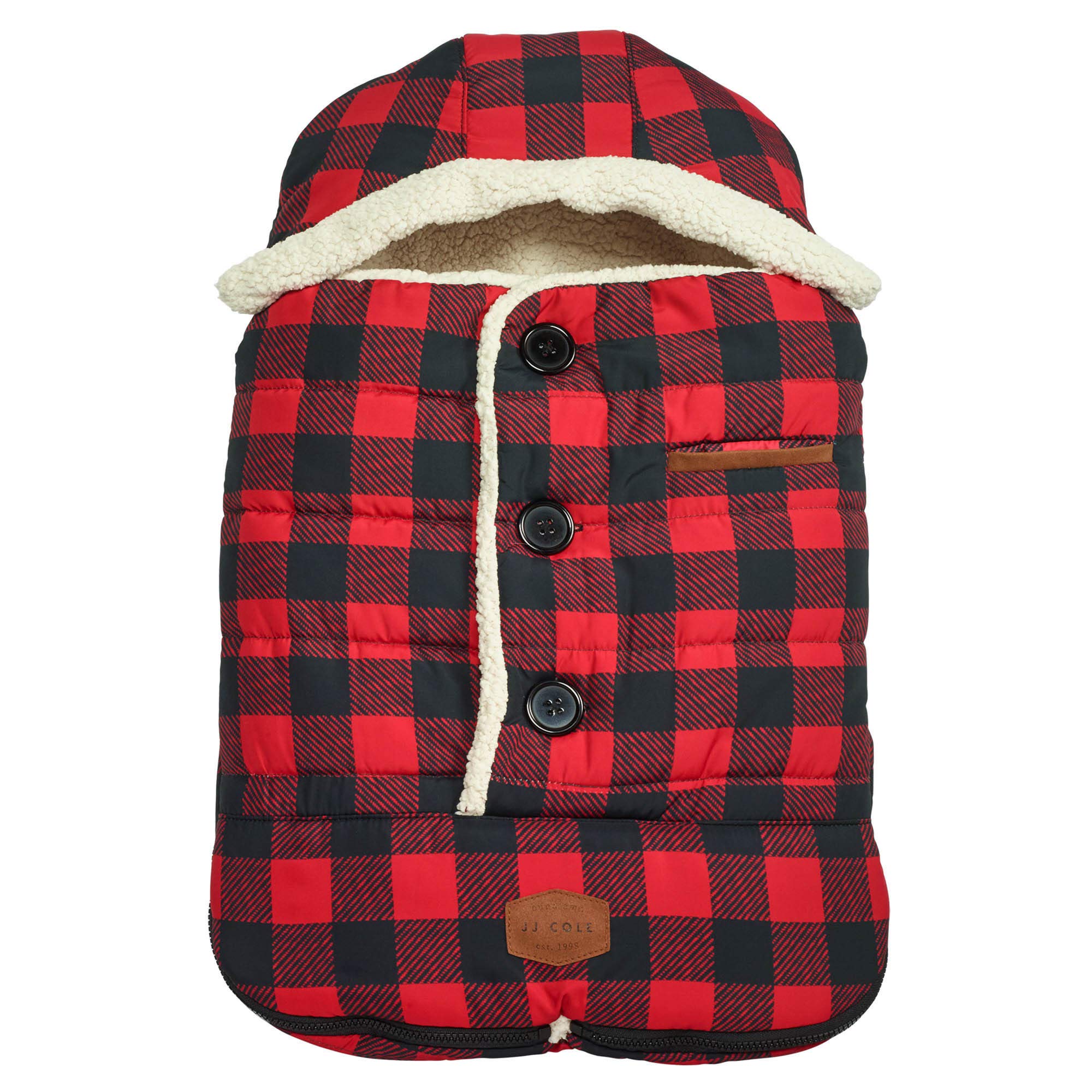 JJ Cole Bundle Me Winter Baby Bunting Bag and Car Seat Cover— Urban — Buffalo Plaid— Weather Resistant Baby Carrier Cover — Winter Baby Essentials