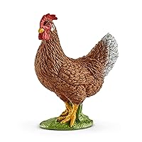 Schleich Farm World, Realistic Farm Animal Toys for Kids and Toddlers, Hen Chicken Figurine, Ages 3+