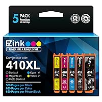 E-Z Ink (TM Remanufactured Ink Cartridge Replacement for Epson 410XL 410 XL T410XL to use with Expression XP-640 XP-830 XP-7100 XP-530 XP-630 XP-635 (Black, Cyan, Magenta, Yellow, Photo Black) 5 Pack