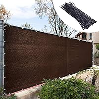 Royal Shade Custom Size 8' x 5' Brown Fence Privacy Screen Windscreen Cover Netting Mesh Fabric Cloth - Cable Zip Ties Included (We Make Custom Size)