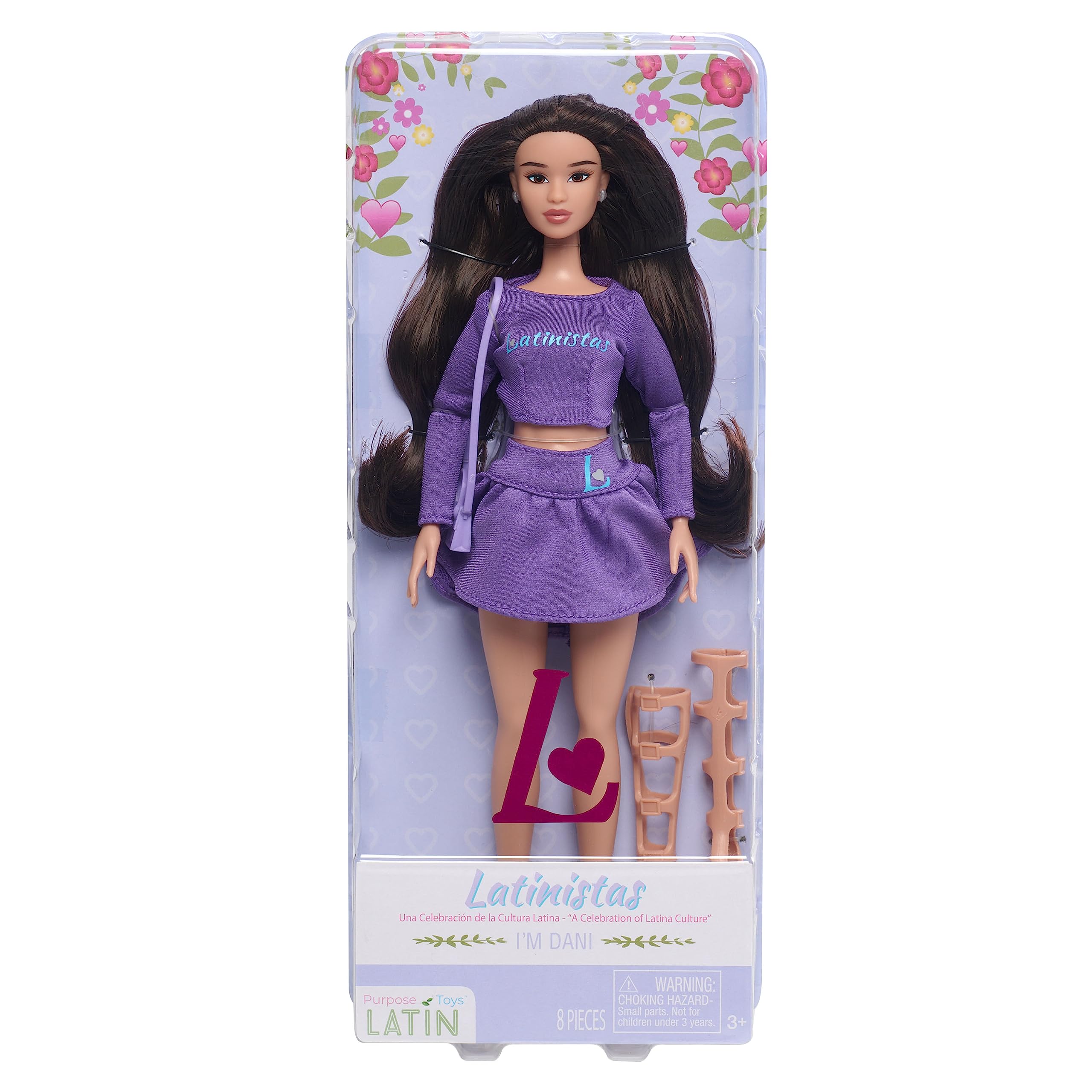 Purpose Toys The First All-Latina Line of Fashion Dolls, Latinistas 11.5-inch Dani Latina Fashion Doll and Accessories, Kids Toys for Ages 3 Up, Designed and Developed Latin