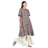 Indian Kurti for Womens With Palazzo | Rayon Printed Sarara Style Kurta Kurtis Tunic For Women