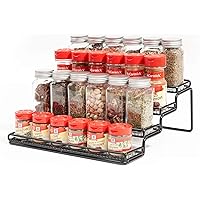 MEIQIHOME 4 Tier Spice Rack Organizer Step Shelf Countertop Spice Storage Holder, for Kitchen Cabinet Cupboard Pantry, Metal, Black