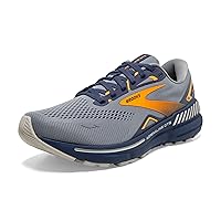 Brooks Men’s Adrenaline GTS 23 Supportive Running Shoe - Grey/Crown Blue/Orange - 12 Medium