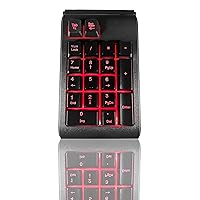 3 Color LED Backlit Illuminated 19 Key Wired USB Number Pad Numeric Keypad for Laptop Desktop PC Computer