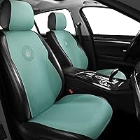 Luxury Suede Leather Universal Car Seat Cover with Headrest, Ultra-Thin and Breathable, Highlight Car Interior with Suede Leather, 5 PCS – Full Set Front Rear Seat Covers (Blue)