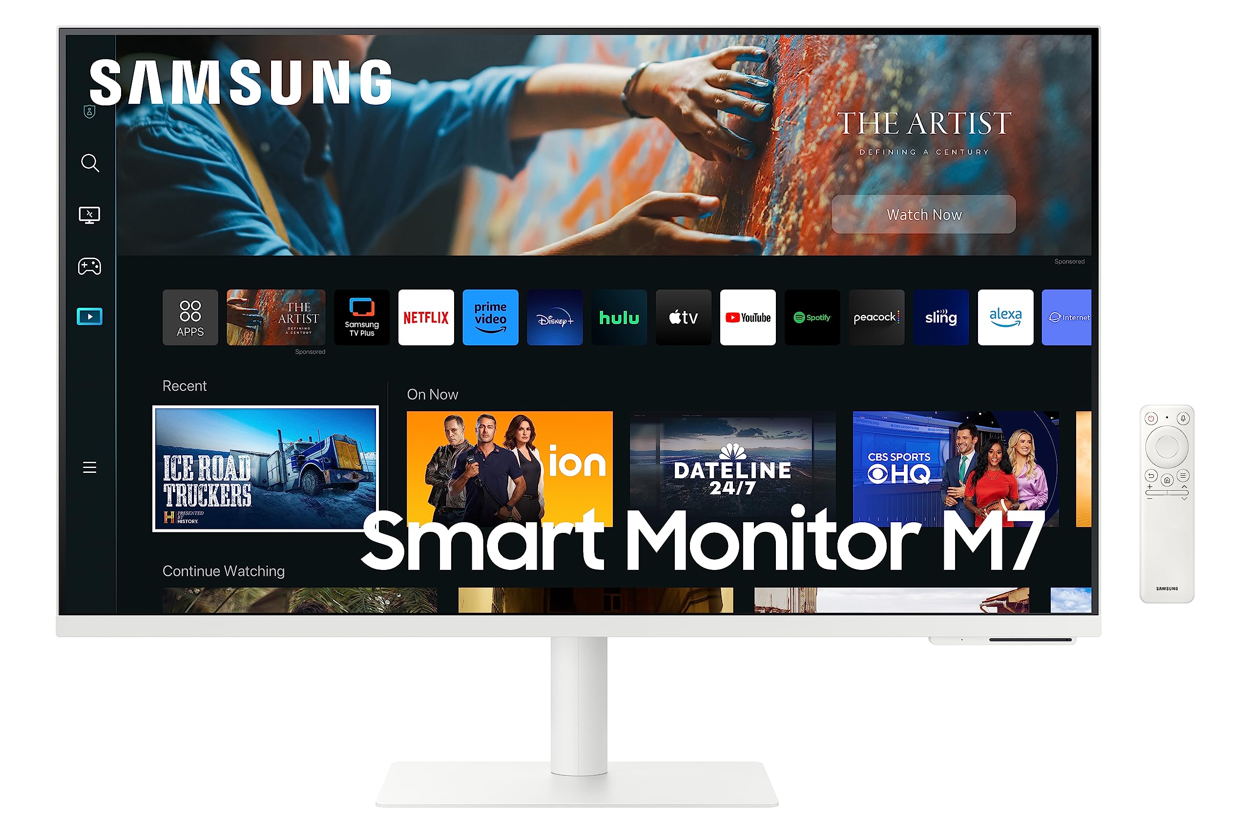 SAMSUNG 32-Inch M70C Series UHD Smart Computer Monitor w/Streaming TV, Gaming Hub, Adjustable Stand, Remote PC Access, Slimfit Camera, Multiple Ports, Mobile Connectivity, LS32CM703UNXZA, White