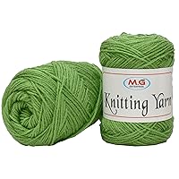 M.G ENTERPRISE 100% Acrylic Wool Apple Green 200 GMS Wool Ball Hand Knitting Wool/Art Craft Soft Fingering Crochet Hook Yarn, Needle Knitting Yarn Thread Dyed- Art-AIH
