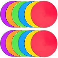 Poly Spot Markers 9 inch Non-Slip Rubber Agility Training Markers Floor Dots Flat Field Cones for Football, Soccer, Basketball, School Exercise Drills, Dance Practice