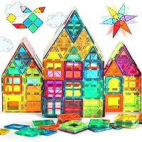 Magnetic Tiles, Magnet Tiles, Magnetic Building Blocks, Square Building Castle, Preschool Toys, STEM Stacking Construction Toys for Boys Girls 3 Years up