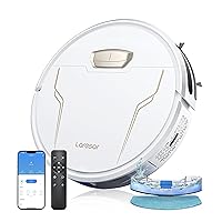 Laresar Robot Vacuums and Mop Combo, 4000Pa Strong Suction, Robotic Vacuum Cleaner with Auto Carpet Boost, Self-Charging, App&Remote&Voice Control, Super-Slim, Ideal for Pet Hair(Evol 3s)