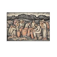 Pottery Workers Poster Mexican Art Poster Canvas Painting Wall Art Poster for Bedroom Living Room Decor 24x36inch(60x90cm) Unframe-style