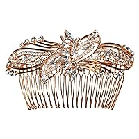 Faship Gorgeous Clear Rhinestone Crystal Huge Floral Hair Comb