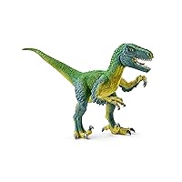 Dinosaurs Realistic Velociraptor Figurine with Moving Jaw - Detailed Prehistoric Jurassic Dino Figurine and Toy Truck, Durable for Fun Play for Boys and Girls, Gift for Kids Ages 4+