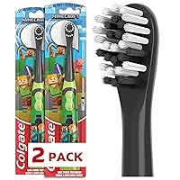 Colgate Kids Battery Powered Minecraft Toothbrush, Extra Soft Kids Battery Toothbrush with 1 AA Battery Included, Made for Ages 3 and Up, Features Easy On and Off Switch, Flat Lay Handle, 1 Count