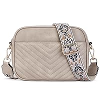 Telena Quilted Crossbody Bags for Women Trendy Small Crossbody Bag Leather Purses Women's Crossbody Handbags with Wide Strap