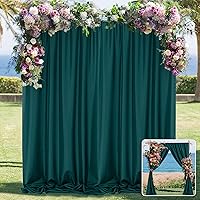 MYSKY HOME 10ft x 10ft Curtains Hunter Green Backdrop Curtains for Parties Wedding Curtains Stage Curtains Rod Pocket Sliding Drapes Backdrop Curtains for Baby Showers, Birthday, 5ft x 10ft, 2 Panels