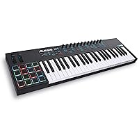 Alesis VI49 - 49 Key USB MIDI Keyboard Controller with, 16 Drum Pads, 12 Assignable Knobs, 36 Buttons and 5-Pin MIDI Out, Production Software Included Black