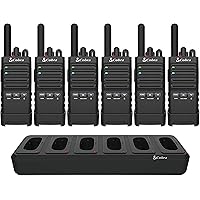 Cobra PX650 BCH6 - Professional/Business Walkie Talkies for Adults - Rechargeable, 300,000 sq. ft/25 Floor Range Two-Way Radio Set (6-Pack), Black