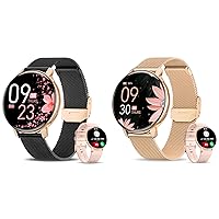 Smart Watches for Women Rose-Gold and Rose-Gold-Black, 1.39'' Fitness Tracker Watch with Blood Pressure/Heart Rate/Sleep Monitor/IP68 Waterproof